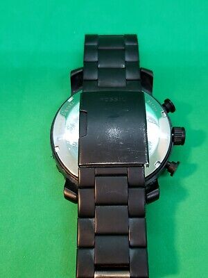 Fossil JR1356 Nate Tinted Crystal Black Dial 50mm Men's Watch New Energizer  | eBay