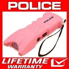 POLICE Stun Gun 916 700 BV Heavy Duty Rechargeable LED Flashlight Pink