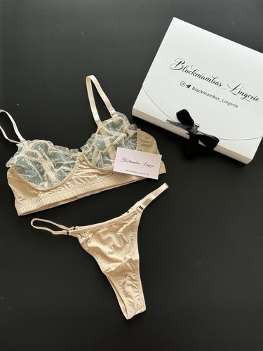 Lingerie set two pes Bra Thong Sexy beige - Picture 2 of 4