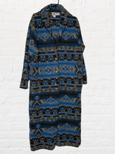 Rod’s Women's Size Xl Tribal Western Aztec Print Cardigan/duster/coat Blue Wool