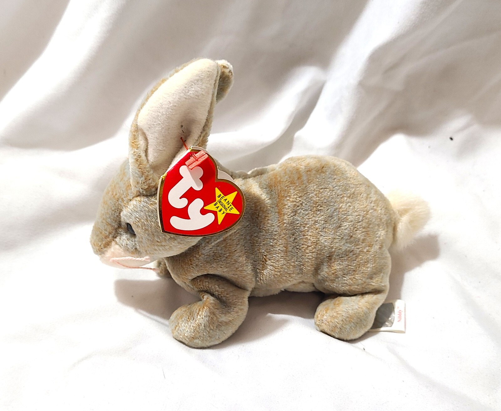 1999 Ty Beanie Babies Frowning Nibbly Brown Rabbit Bunny ERRORS Stuffed ...