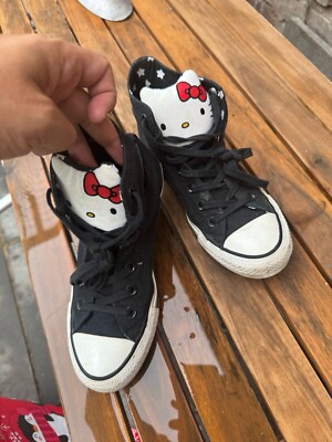Converse Hello Kitty Limited Edition Large Kitty Faces Size Black