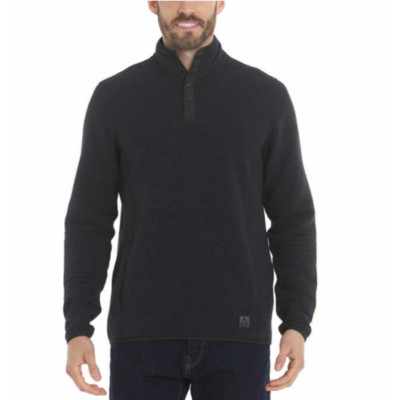 Gerry Men's Ottoman 1/4 Snap Pullover Sweater Black Heather