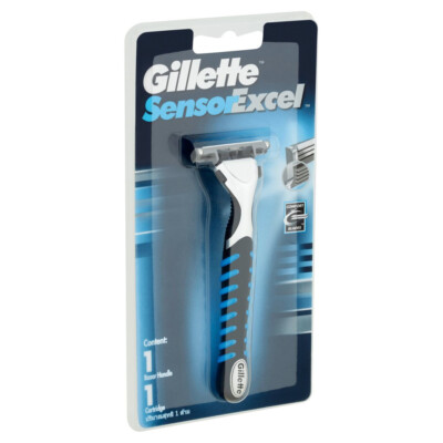 Gillette Sensor Excel Razor Handle Twin Blade Manual  1 Cartridge Free Shipping