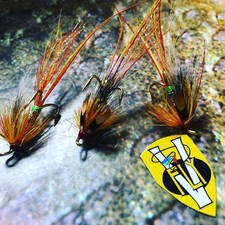 3 V Fly All Sizes Ultimate JC Aurora Cascade Feeler Treble Salmon Flies 