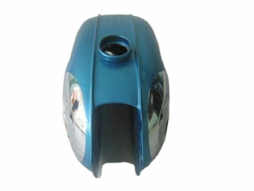 BSA BANTAM D7/D10/D14/D175 BUSHMAN CHROME AND BLUE GAS FUEL PETROL TANK - Image 2 of 4