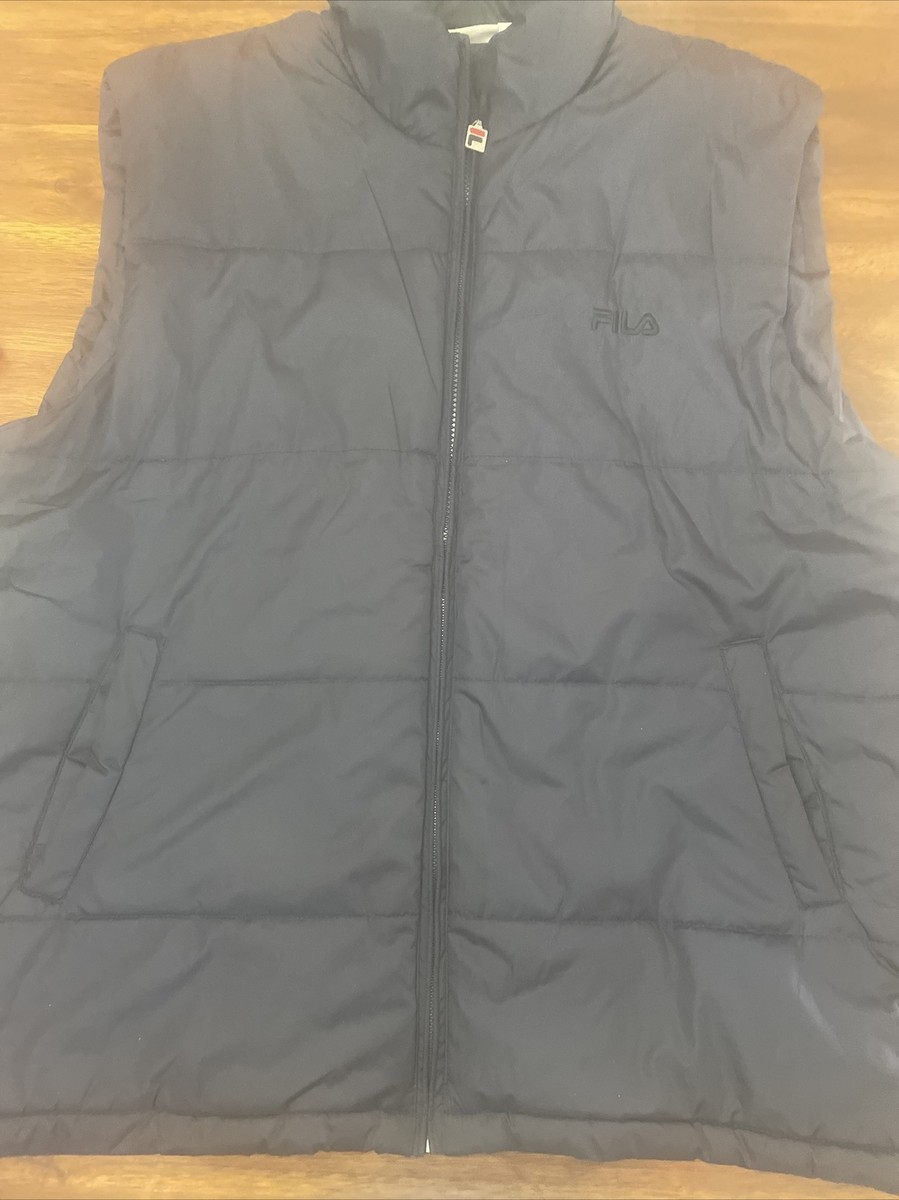Fila Original Puffer Vest Jacket Men's Navy Size 2XL