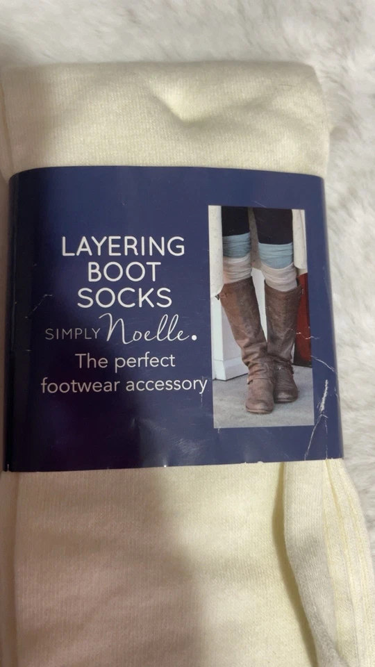 NWT SIMPLY NOELLE LAYERING BOOT SOCKS BEIGE ONE SIZE WOMENS - Image 4 of 4