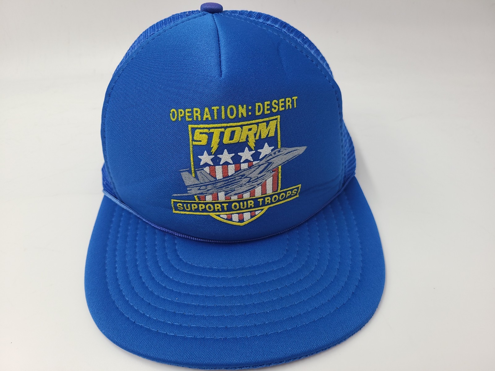 Vintage Operation Desert Storm Troops Mesh Trucker Snapback (Fits Small) Hat Cap