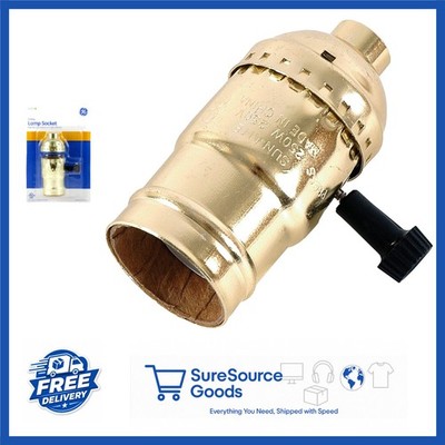 Brushed Gold 3-Way Lamp Socket Medium Base Low-Medium-High Light Settings