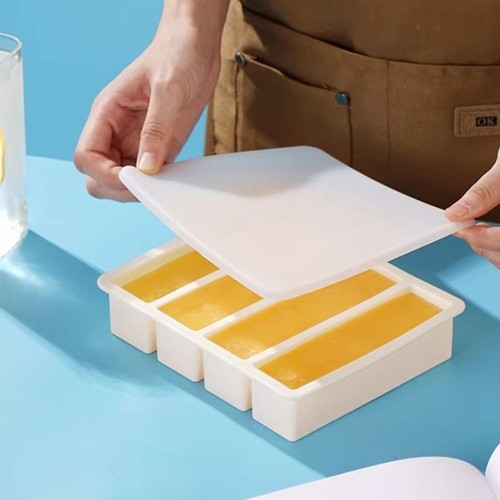 Silikon Lebensmittel Gefrierformen 4 Gitter Gefrierschalen Langlebig Lebensmittel Sauce Aufbewahrung - Bild 7 von 20