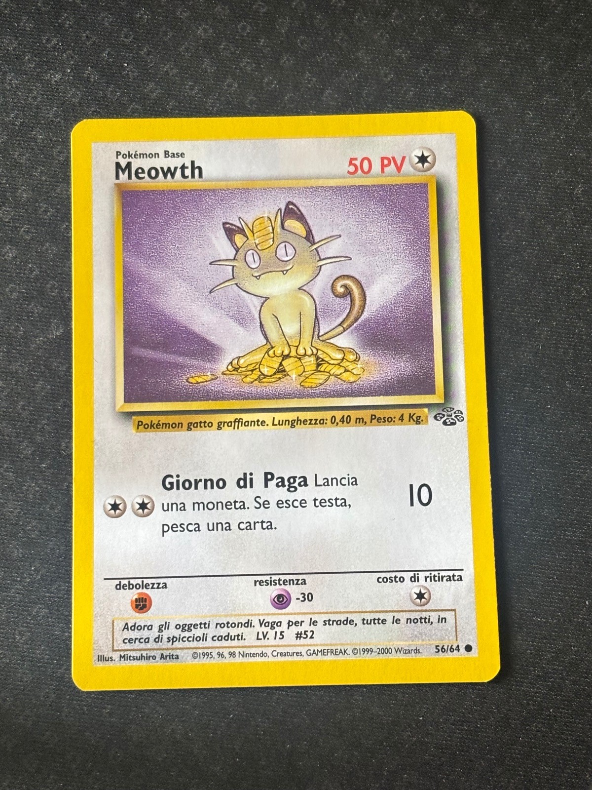 Pokemon MEOWTH Jungle JU 56/64 Unlimited LIGHTLY PLAYED Mitsuhiro Arita