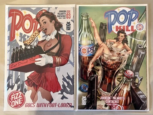 Pop Kill #3 CVR B Adam Hughes, #4 J Scott Campbell Frisky Variant 