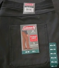 Coleman FLEECE LINED Stretch Tear Resistant Pants Men's 40/32 phantom New W/Tag