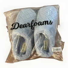 Women's Quilted Terry Clog House Slipper by Dearfoams Fresh Blue Size Small 5-6