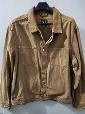 ZARA Jacket Mens L Button Up Shacket Denim Co...