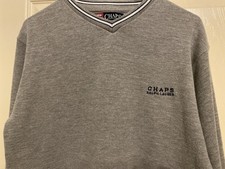 Vtg Y2k Chaps Ralph Lauren Sweater 90s Mens M Gray Preppy Pullover Sweatshirt