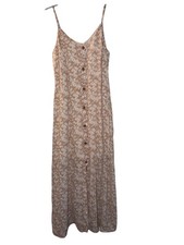 New Sienna Sky Midi Dress Women’s Size XS Tan Floral Summer Boho Festival