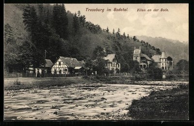 Ansichtskarte Treseburg, Villen an der Bode 