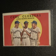 Topps - 1959 Dale Long Ernie Banks Walt Moryn #147 Cubs' Clubbers Chicago Cubs