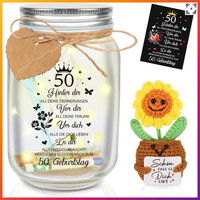 Led Flaschenlicht 50. Geburtstag Mit Karte Geldgeschenke Verpackung Deko