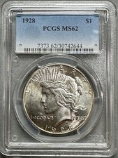 1928   PEACE DOLLAR  PCGS  MS62   KEY DATE OF THE SET