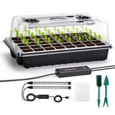 Seed Starter Trays with Grow Lights 40 Cell Seedling Starter Kit Humidity Dome