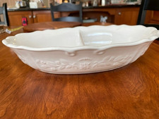 Corningware Stoneware White 12 oval Divided V...