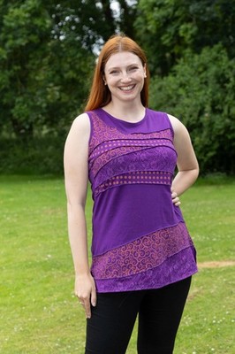 Wicked Dragon Elodie Boho Patchwork Top - Baumwolle & Spitze, lang, Handarbeit