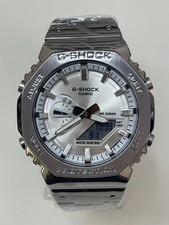 Casio G-Shock GM2100 Full Silver Steel Band Sport Luxury Octagon Analog-Digital