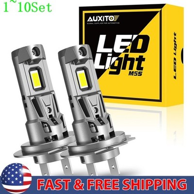 Super Bright H7 Headlight LED High Low Beam Bulb 30000LM 6500K White 1-10Set