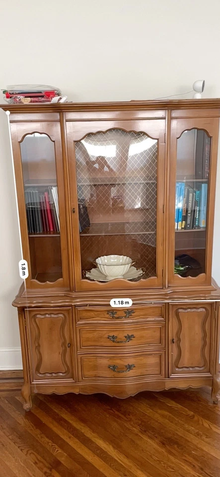 Антикварный французский провинциальный клатч / фарфоровый шкаф / книжная полка - Изображение 3 из 4