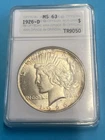 1926-D $1 Peace Silver Dollar ANACS MS63 Old ANA Soap Box Holder