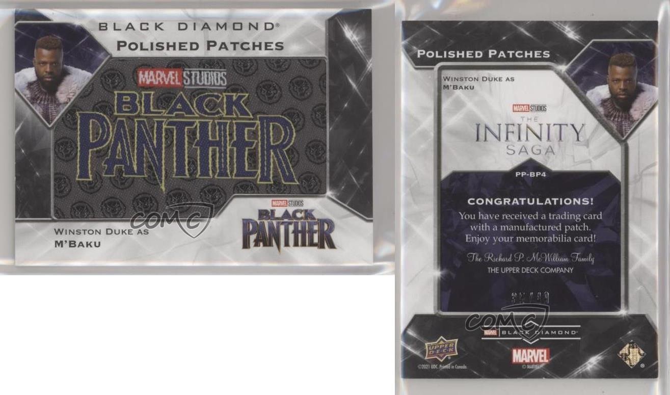 2021 Marvel Black Diamond Polished Panther 35/49 Winston Duke M'Baku Patch a2w thumbnail 3