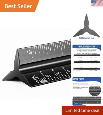 12'' Metal Architectural Scale Ruler - Precision Tool for Architects & Engineers