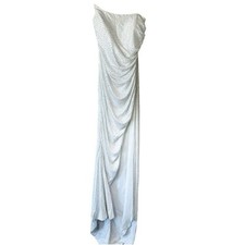 New Fashion Nova Novalux White Studded Strapless Maxi Dress Gown Size 2X
