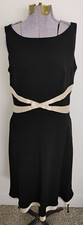 Ann Taylor Black Dress Womens Elegant MOD Retro Inspired Quiet Luxury EUC sz 10
