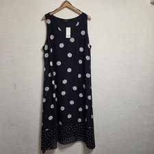Image of BNWT Evans Womens Polka Dot Spotty Lined Maxi Dress Size UK 26 Navy Blue F13