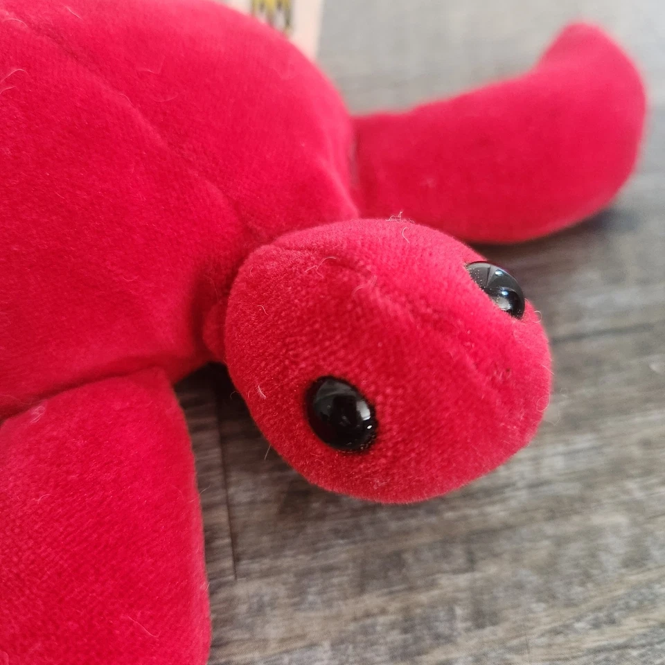 Red Baby Sea Turtle Plush Manhattan Toy Company Vintage 1995 Mini Animal Toy - Image 3 of 4