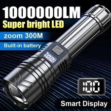 TORCIA 1000000 LUMEN POTENTE TATTICA/MILITARE LED T6 RICARICABILE ZOOM KIT TORCE
