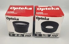 2 OPTEKA High Definition 52mm Camera Lens Set .43x Wide Angle & 2.2x Telephoto