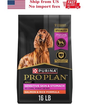 Purina Pro Plan Adult Sensitive Skin & Stomach Salmon & Rice Dry Dog Food, 16 lb
