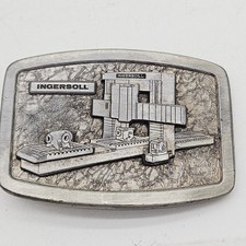 VINTAGE 1970s INGERSOLL COMPANY PEWTER BELT BUCKLE Industrial Machining