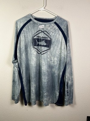 Pelagic VaporTek Performance Long Sleeve Fishing Shirt Blue Extreme App Size 2XL