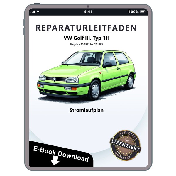 VW Golf 3 Typ 1H 1991-1995 Schaltplan Stromlaufplan PläNe Werkstatthandbuch PDF-image