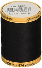Gutermann Natural Cotton Thread Solids 876yd, Black 800 metri