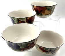 Set of 4 Noble Excellence NAPA VALLEY Cereal Bowls Fruit Pattern 5 3/4" x 3" EXC