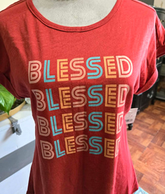 Daily Thread Top Basic Round Neck Rounded Hem Soft Retro Women's M T Shirt B900
