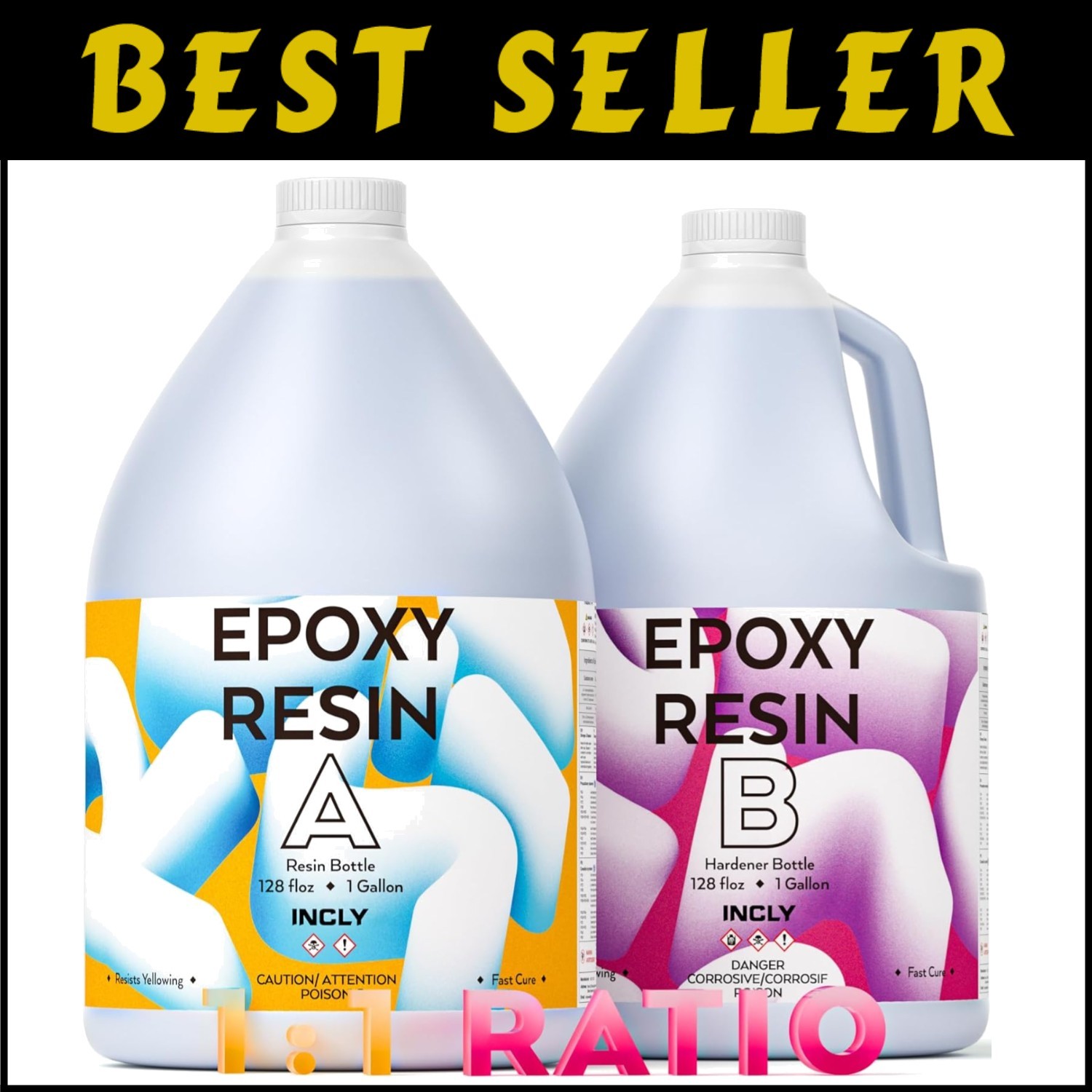 Durable 2 Gallon Epoxy Resin Kit with Easy Instructions for DIY Crafts and Projects