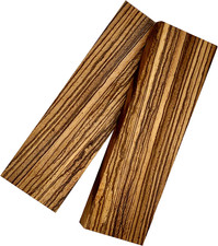 EWZ Zebrawood Knife Scale  5"x1-1/2"x3/8" Woodturning Bookmatched Set